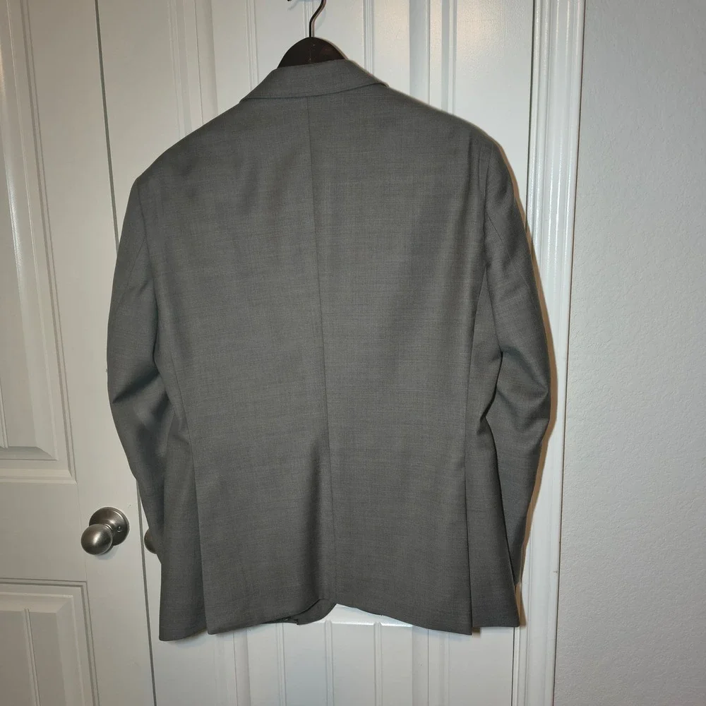Jos A Bank 1905 Custom Made Blazer Gray Tropical Floral Lining Sport Coat Mens